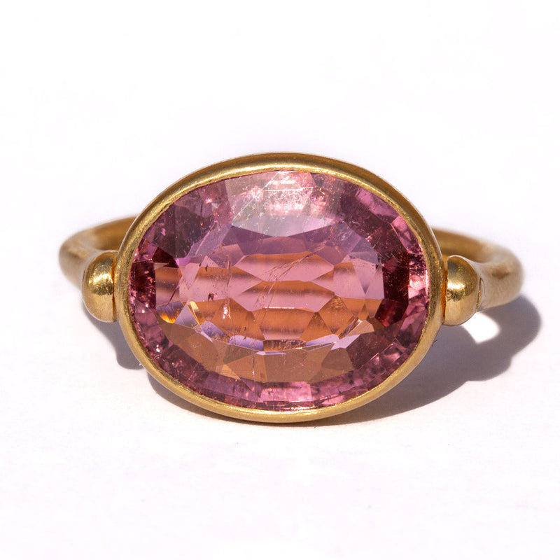 Pink Tourmaline Swivel Ring 