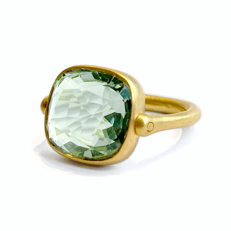 Green Quartz Swivel Ring