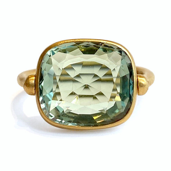 Green Quartz Swivel Ring