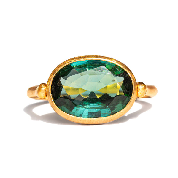 Green Tourmaline Swivel Ring
