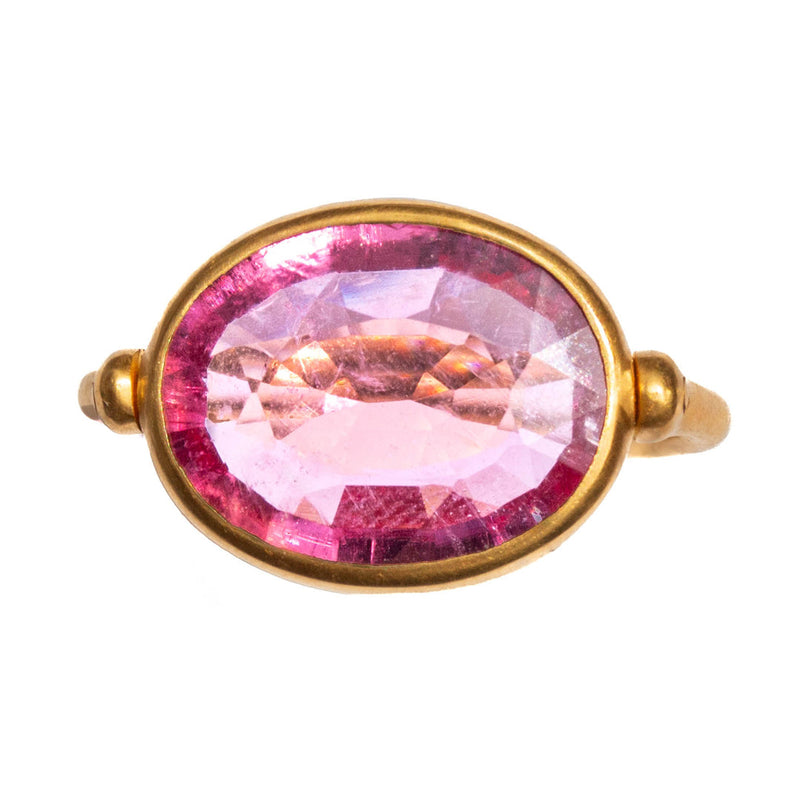 Pink Tourmaline Swivel Ring 