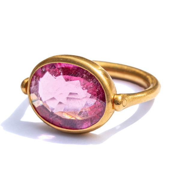 Pink Tourmaline Swivel Ring 