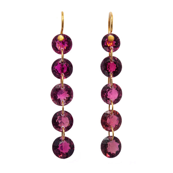 Mini Rivières Tourmaline Rose earrings