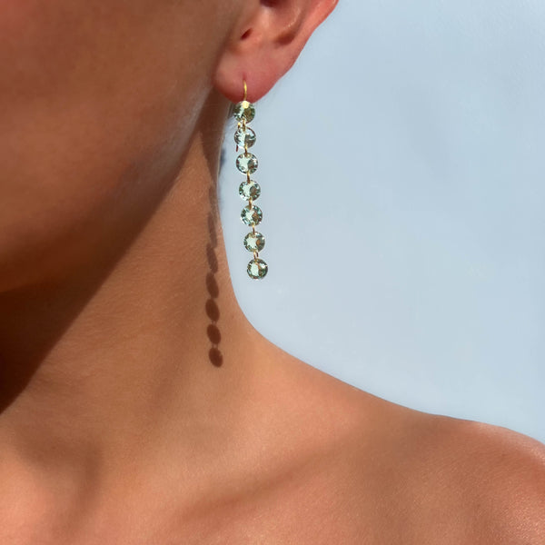 Green Quartz Mini Rivières Earrings