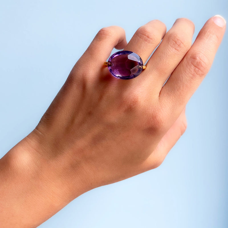 Amethyst Cabochon Ring