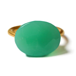 Chrysoprase Cabochon ring