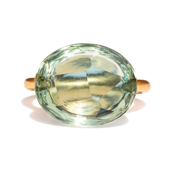 Green Quartz Cabochon  Ring