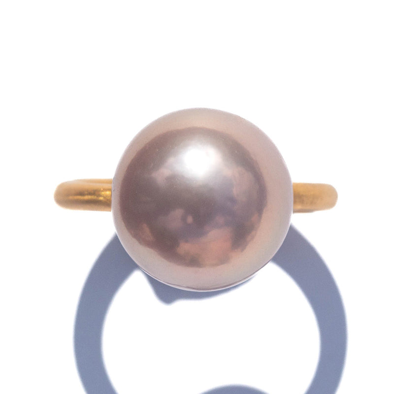 Cabochon ring Pink pearl