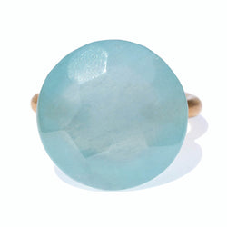 Opaque Aquamarine Cabochon Ring