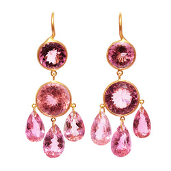 Pink tourmaline Gabrielle d'Estrées Earrings 