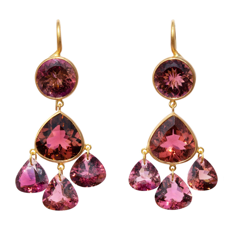 Pink tourmaline Gabrielle d'Estrées Earrings 