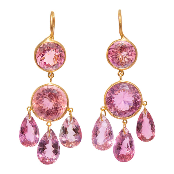 Pink tourmaline Gabrielle d'Estrées Earrings 