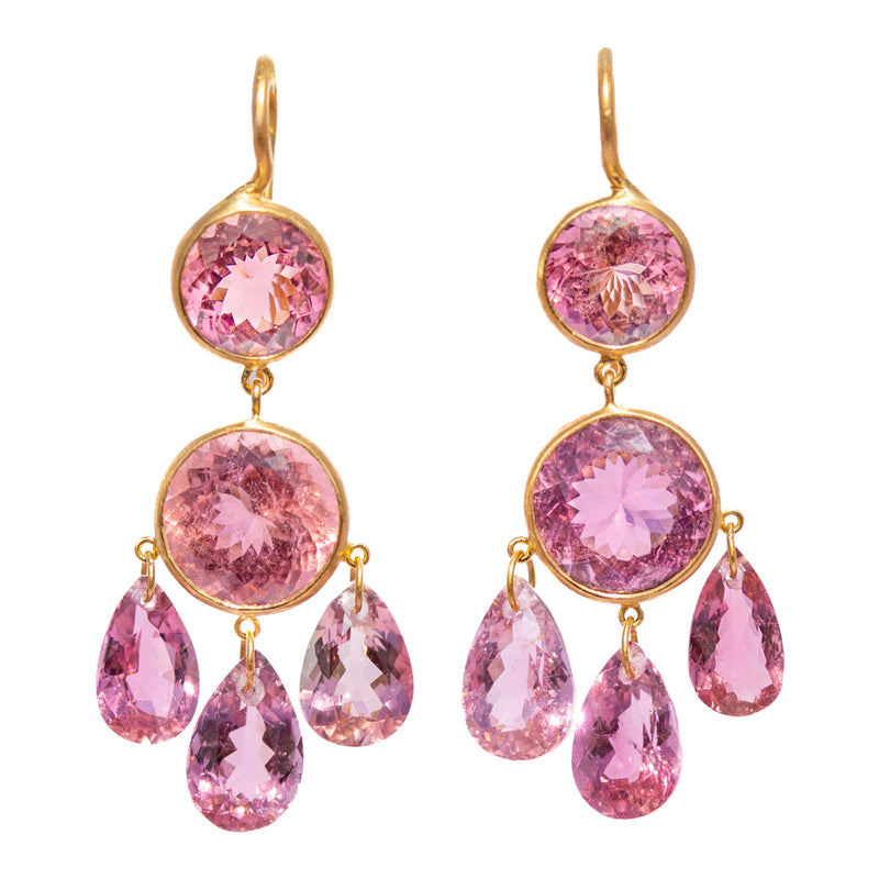 Pink tourmaline Gabrielle d'Estrées Earrings 