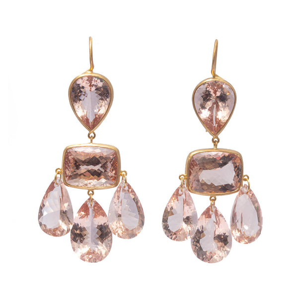 Gabrielle d'Estrées Morganite earrings