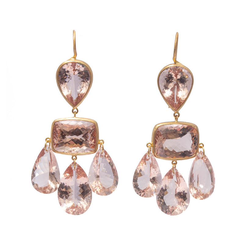 Gabrielle d'Estrées Morganite earrings