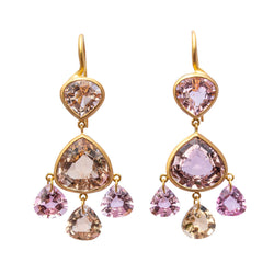 Pink tourmaline Gabrielle d'Estrées Earrings 