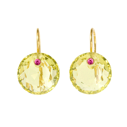 Lemon Quartz Gem Earrings