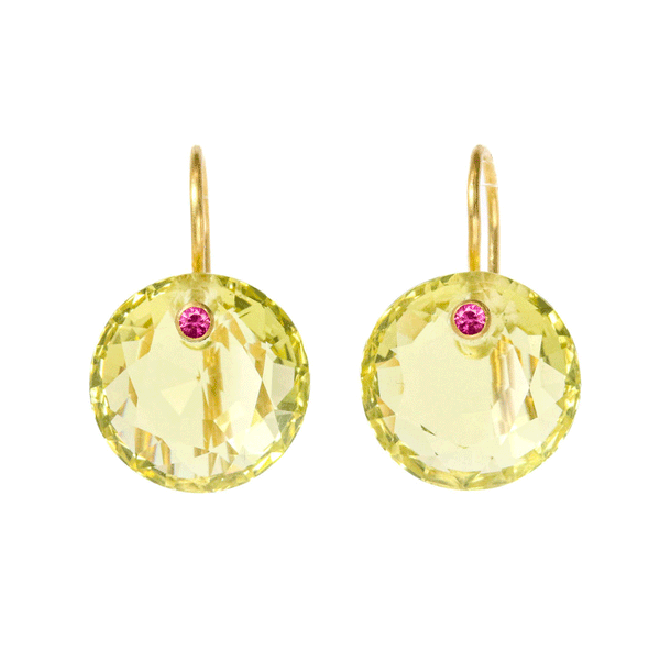 Lemon Quartz Gem Earrings