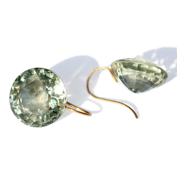 Green Quartz Gem Earrings