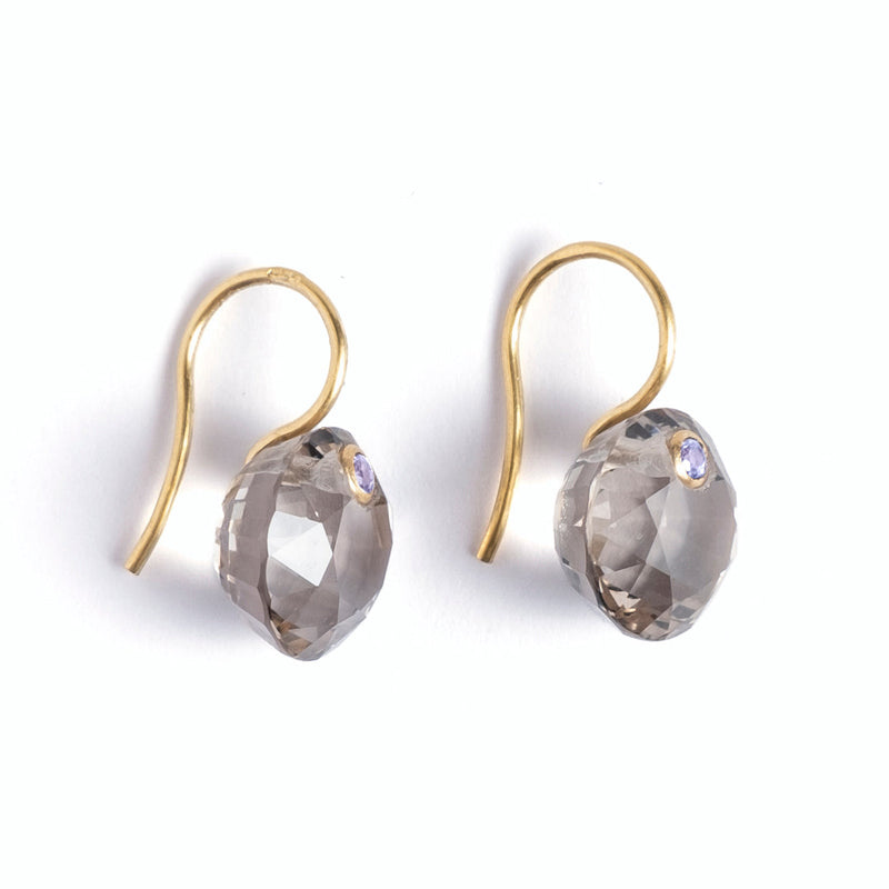 smokey Quartz Mini Gem Earrings 