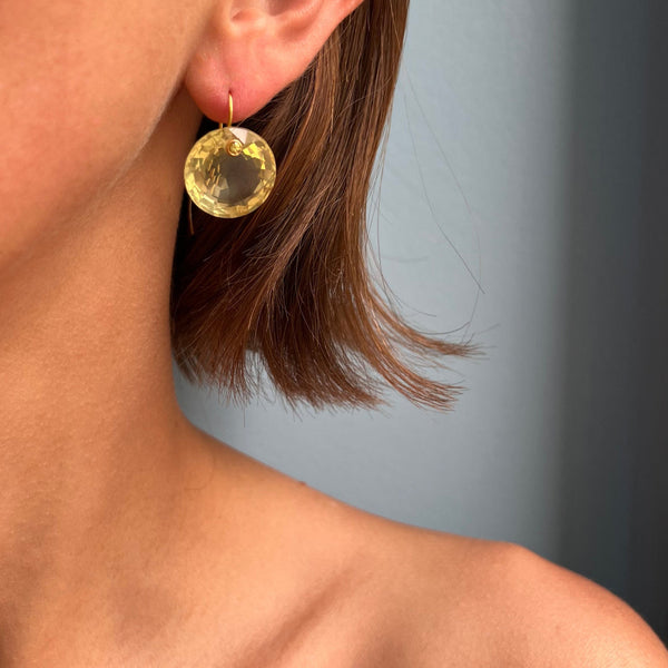 Gem Quartz Lemon XL earrings