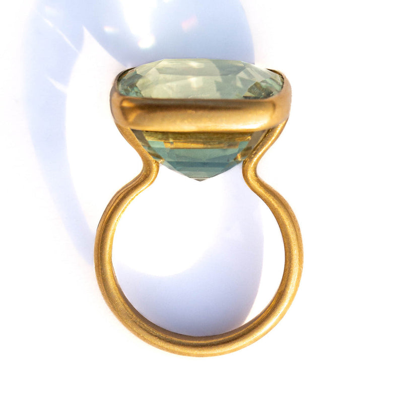 Green Quartz Princess Ring