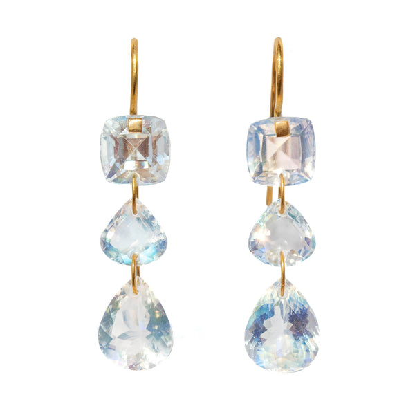Earrings Jemima Rainbow moonstone