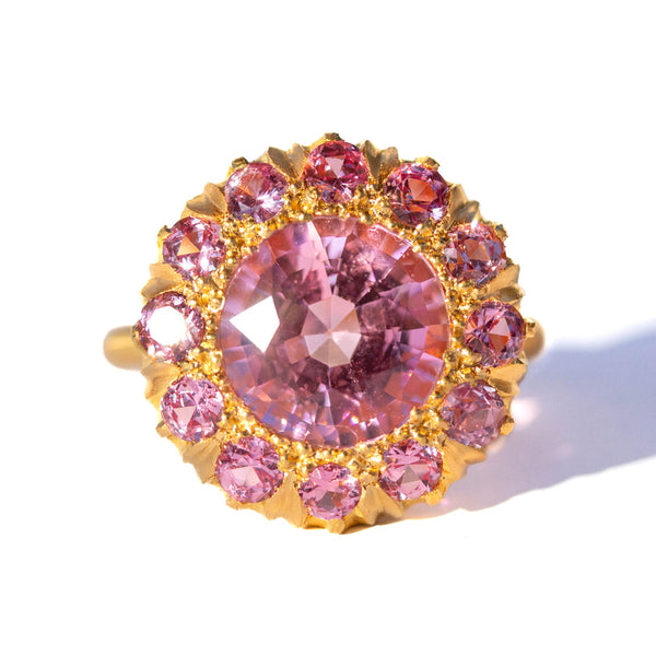 Princess D. pink tourmaline ring