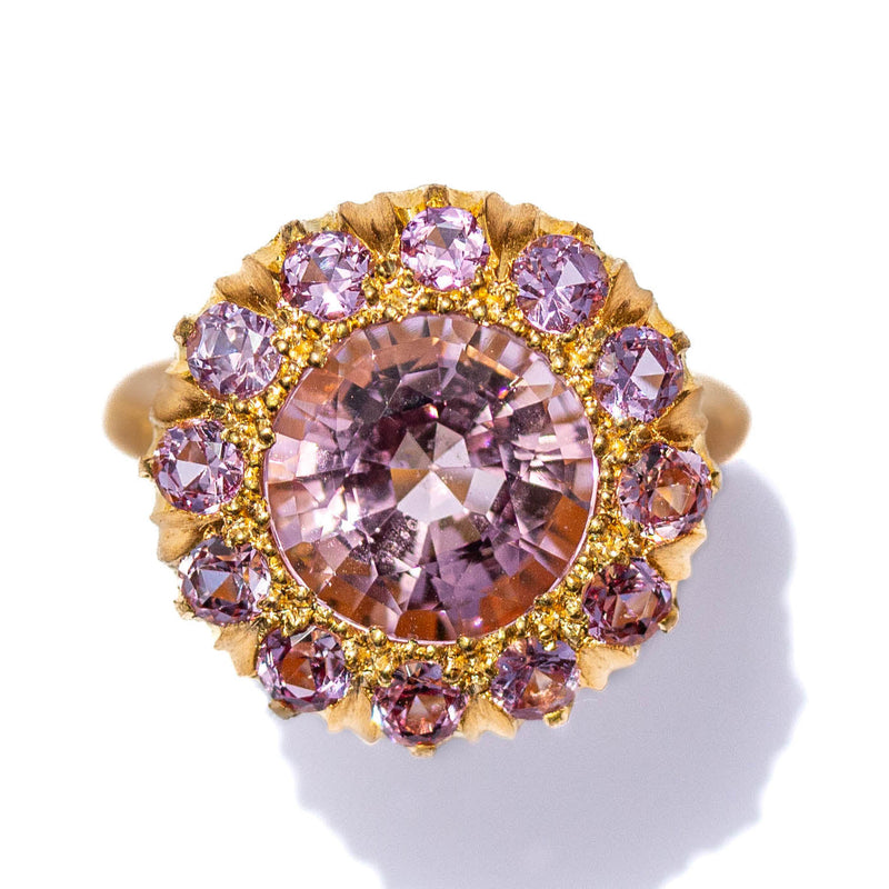 Princess D. pink tourmaline ring