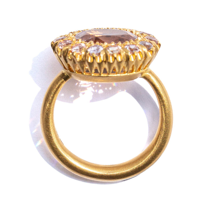 Princess D. pink tourmaline ring