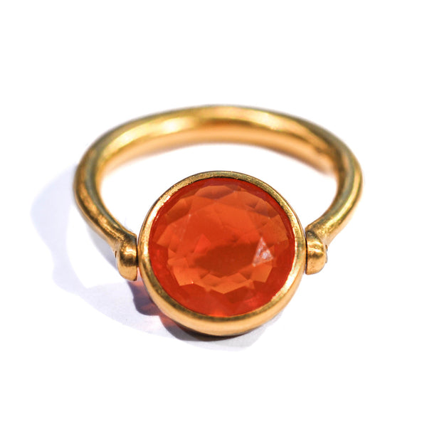 Fire Opal Swivel Ring 