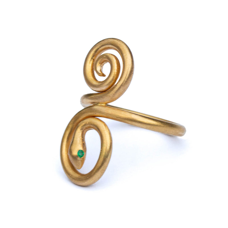 Emerald Snake Ring