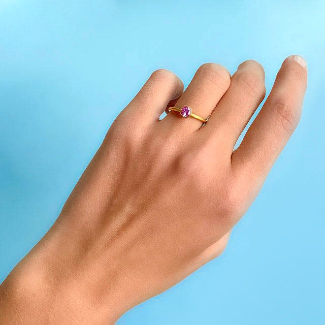 Pink Sapphire Mini Princess Ring