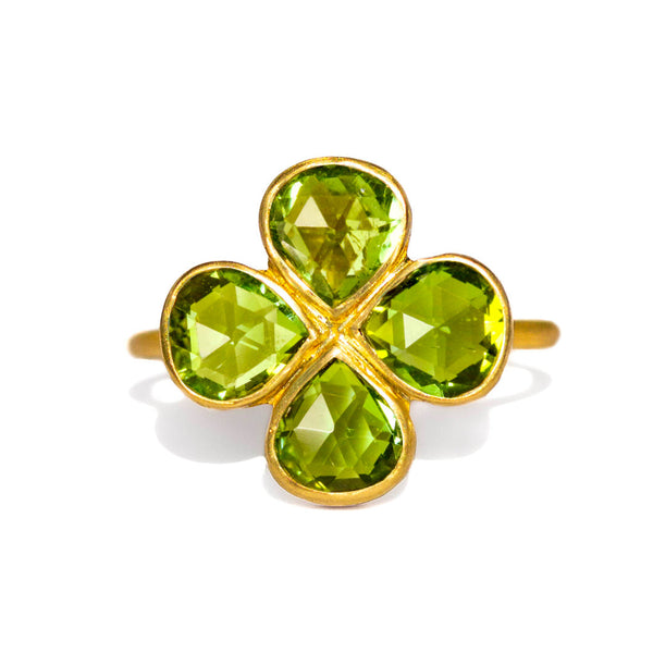 Peridot Clover Ring
