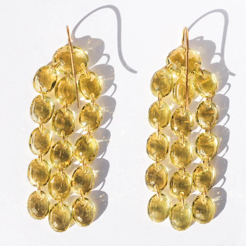 Lemon Quartz Waterfall Earrings