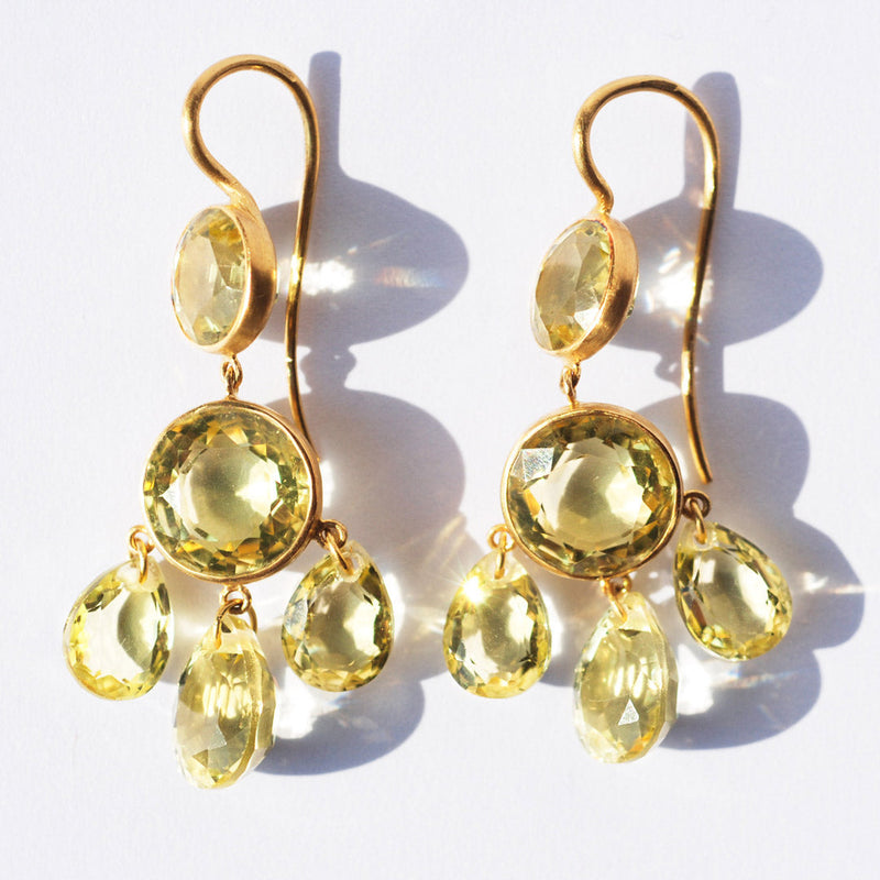 Lemon Quartz Gabrielle d'Estrées Earrings