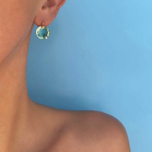 Lemon quartz Small Brilliant Earrings 