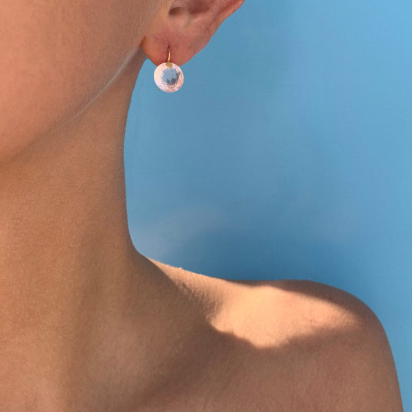 Small Brilliant earrings Rose quartz