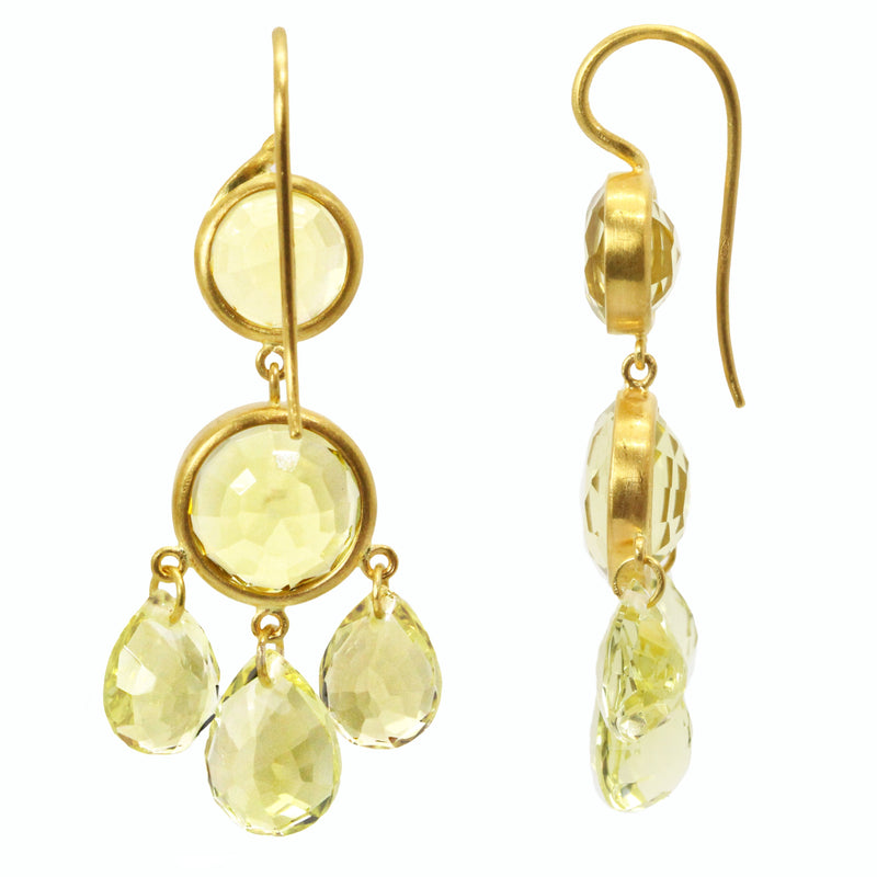 Lemon Quartz Gabrielle d'Estrées Earrings
