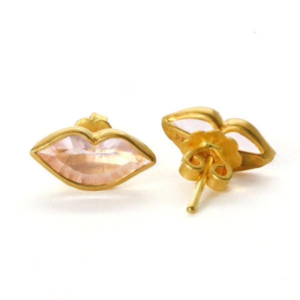 Tender Kiss earrings Rose quartz
