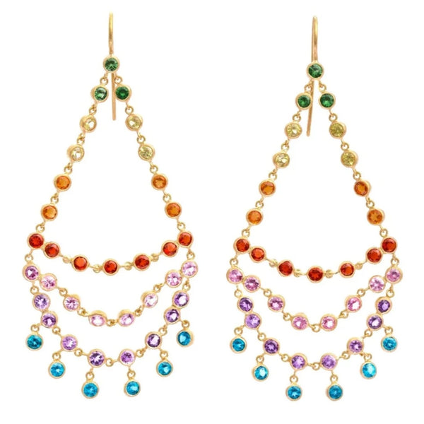 chandelier earrings Dancing Emilie multicolor rainbow