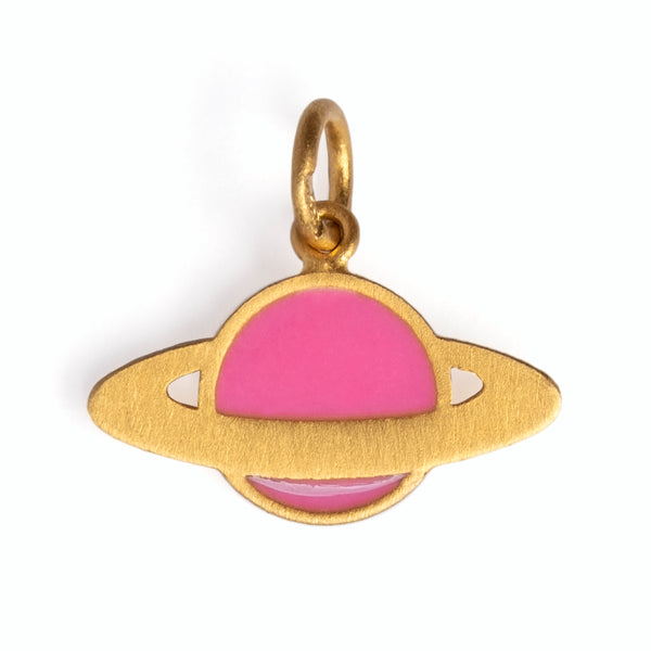 Pink Saturn Charm