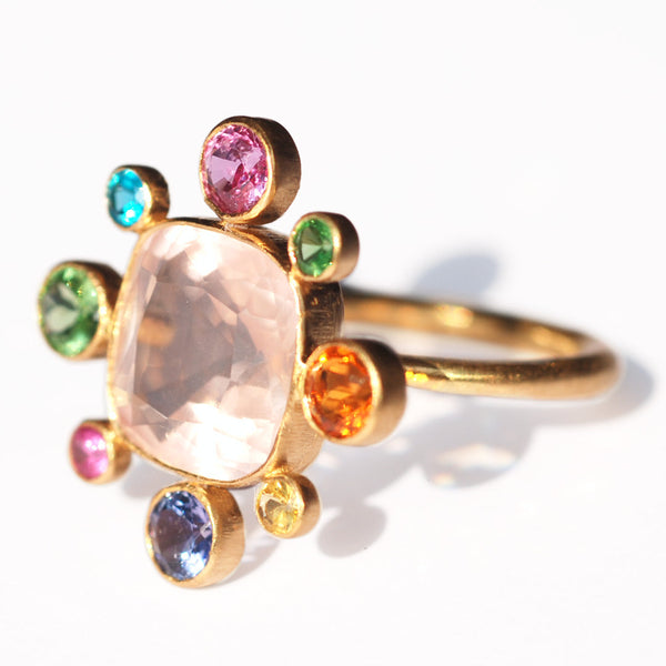 Byzantine ring Rose quartz