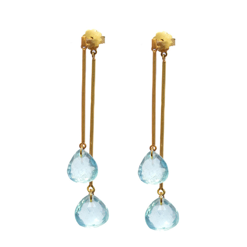 Earrings Balancier Aquamarine Opaque