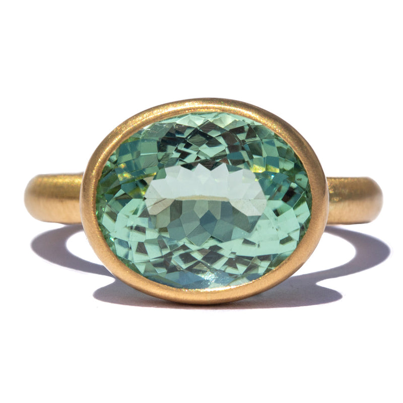 Green Tourmaline Princess Ring