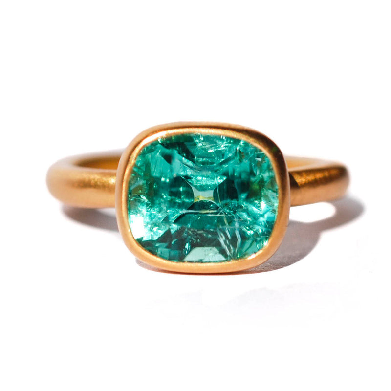  Indicolite Tourmaline Princess Ring <br>