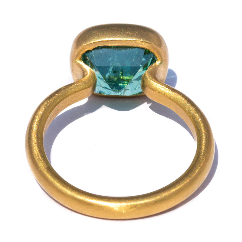  Indicolite Tourmaline Princess Ring <br>