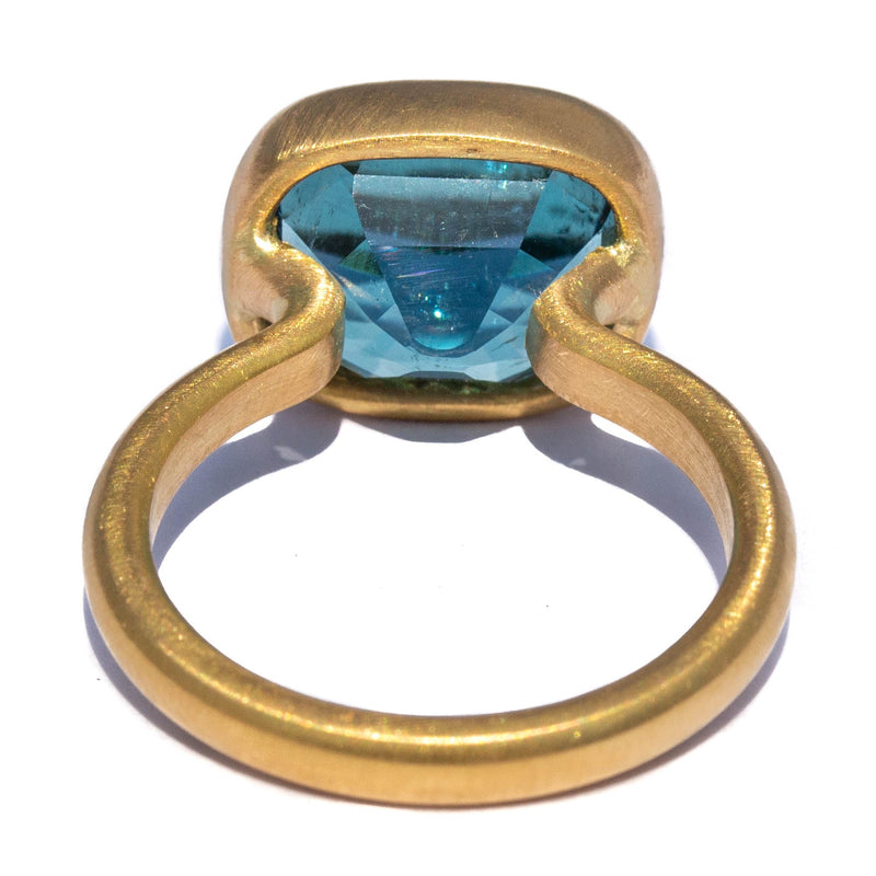  Indicolite Tourmaline Princess Ring <br>