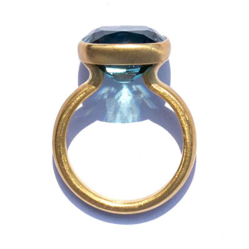  Indicolite Tourmaline Princess Ring <br>