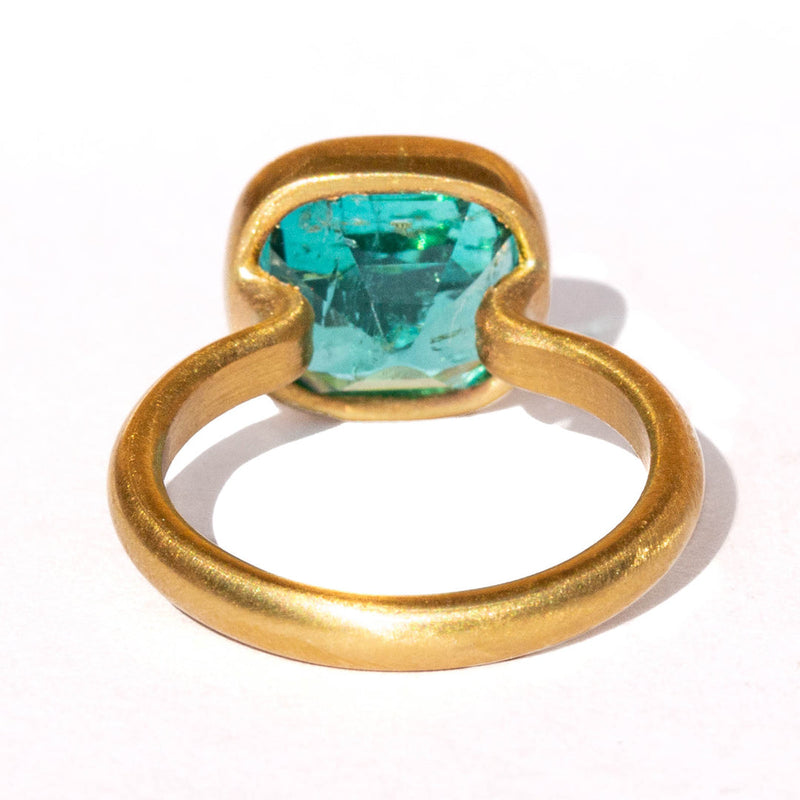 Green Tourmaline Princess Ring